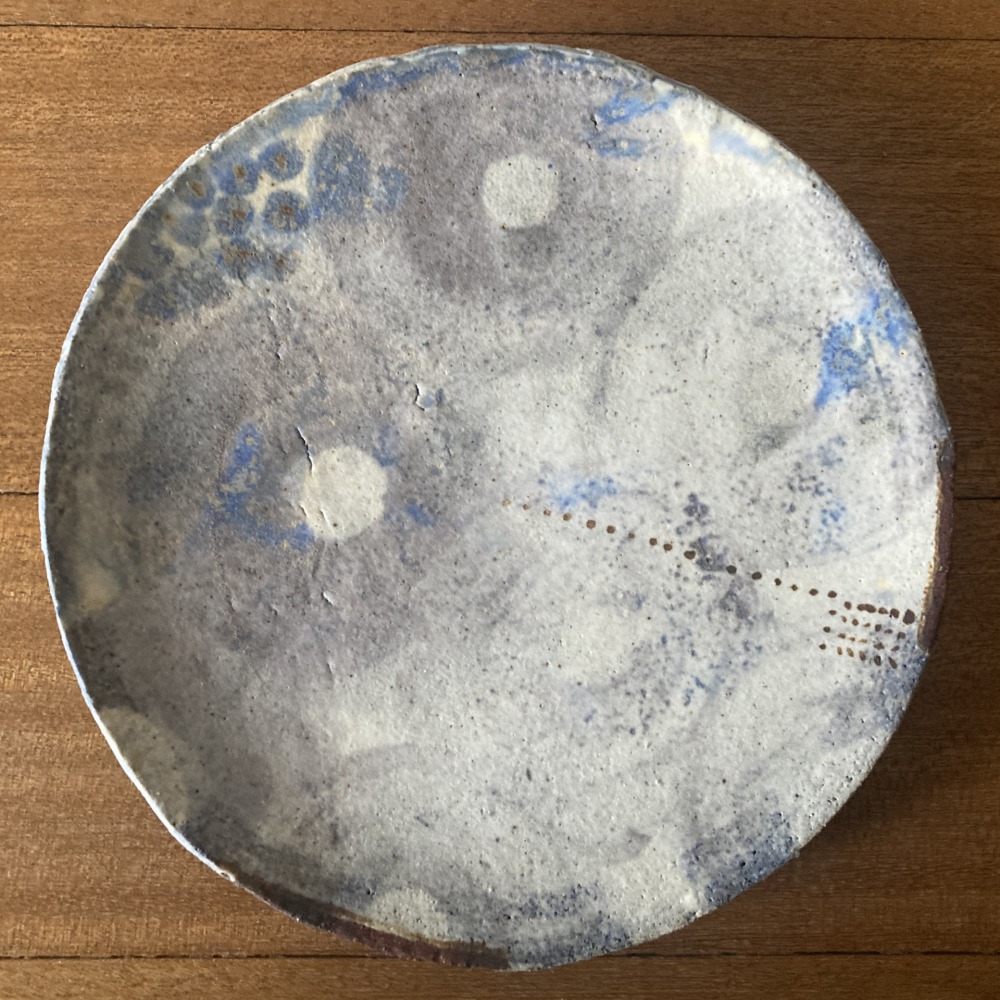 李之旋 青花oo盤(3) 陶土 19.5x2.5cm 2023