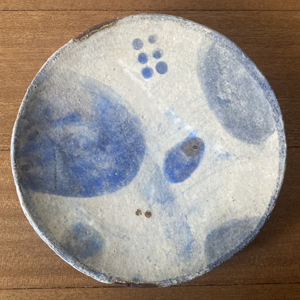 李之旋 青花oo盤(2) 陶土 19.5x2.5cm 2023