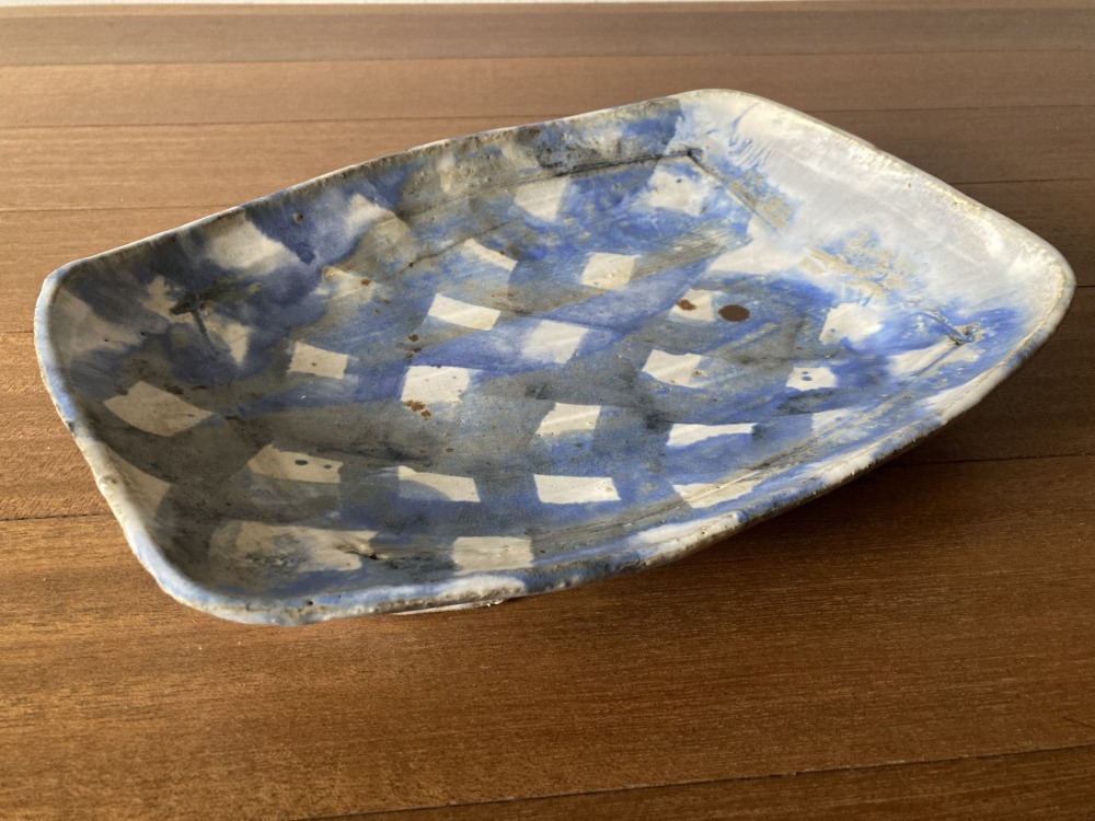 李之旋 藍格長盤 陶土 34x25x5cm 2023