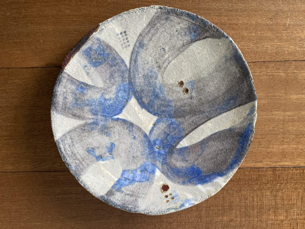 李之旋 青花oo盤(4) 陶土 19.5x2.5cm 2023