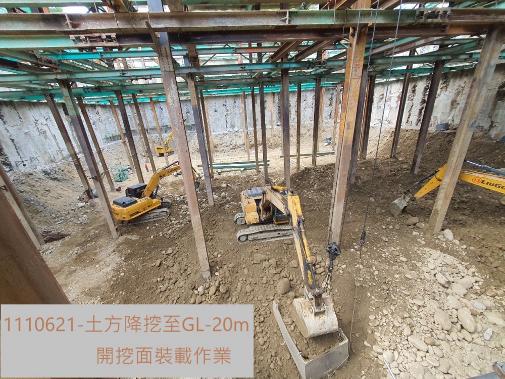 土方降挖至GL-20M出土作業