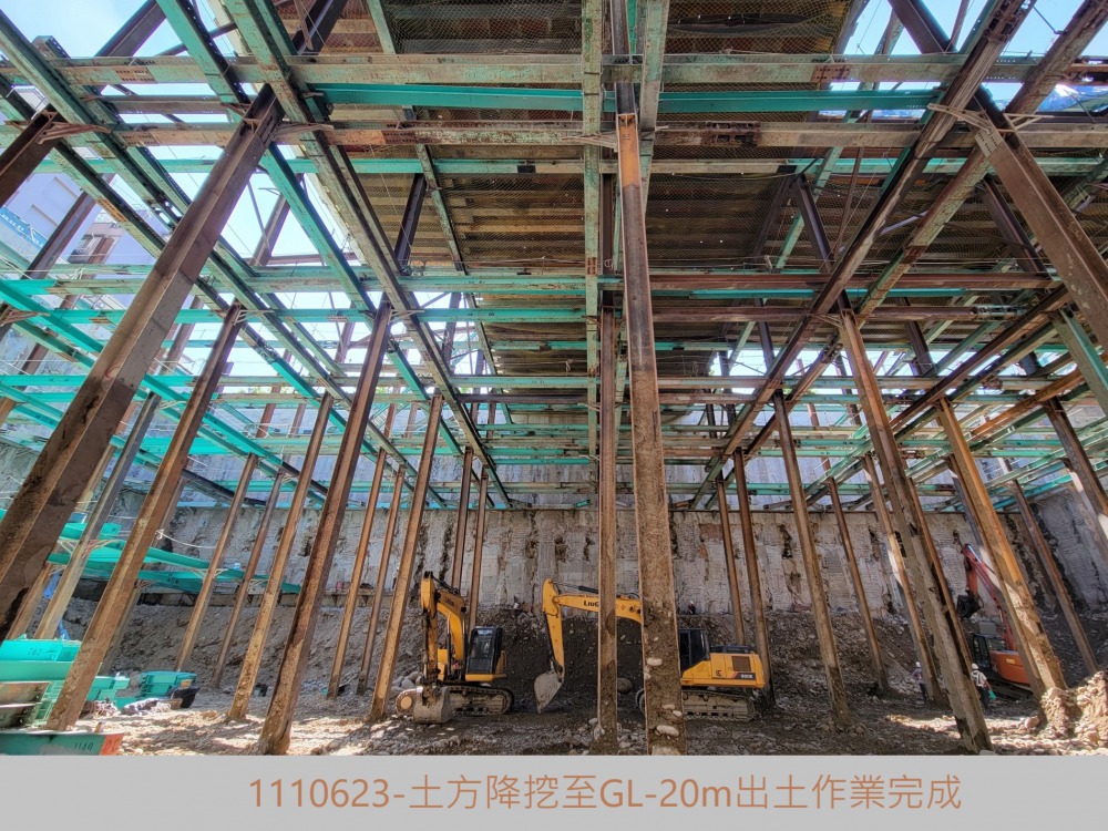 土方降挖至GL-20M出土作業完成